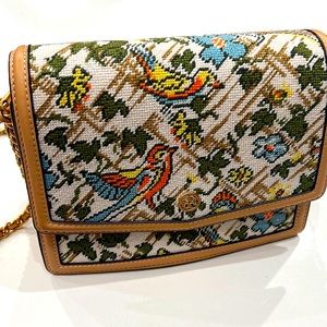 Tory Burch Bird Needlepoint Shoulder Bag